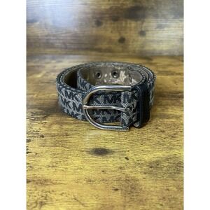 Michael Kors MK Monogram Logo Buckle Belt Womens Size L Canvas